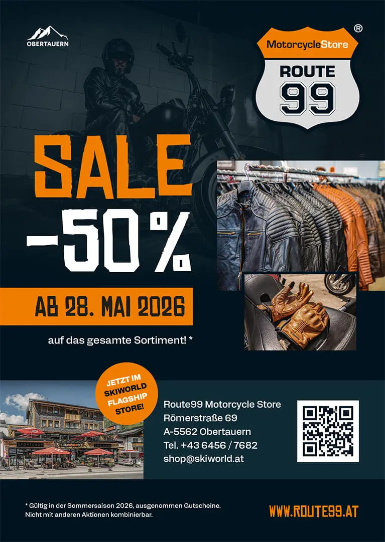 Sale 2026 - Route 99 Motorcycle Store in Obertauern Sale 2026 - Route 99 Motorcycle Store in Obertauern